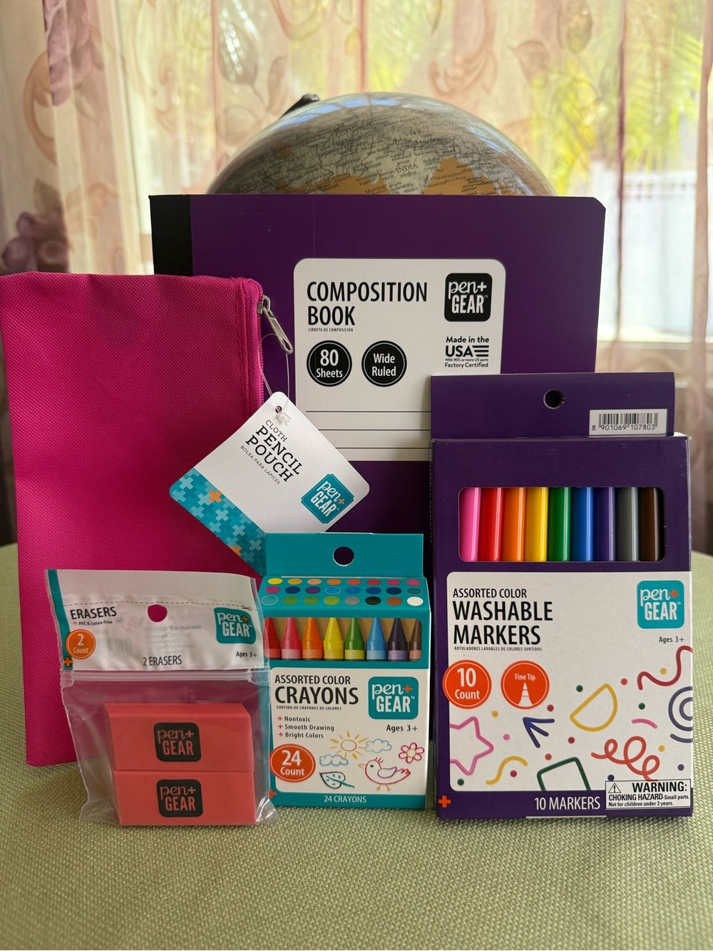 🌞 4/$20 - Pen+Gear Kids Back to School Bundle Set Crayons Markers Notebook Pouch